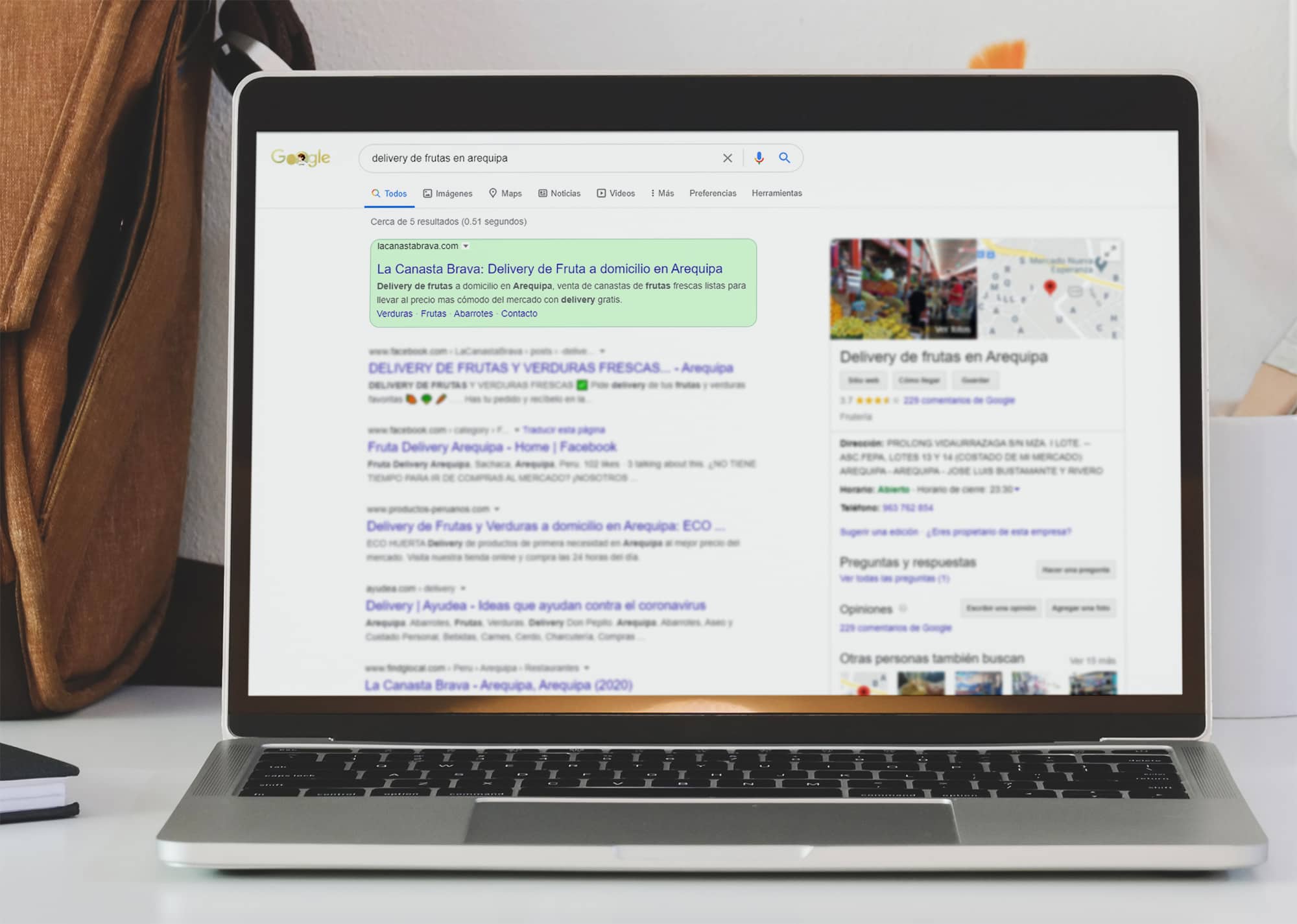 Servicio de posicionamiento SEO en Arequipa para tienda Online la canasta brava
